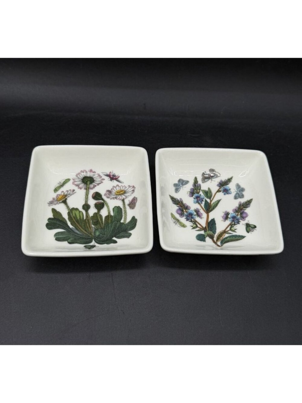 LOT 2 Daisy & Speedwell Flowers Dipper Dish Portmeirion Botanic Garden Mini 3”